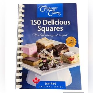 Company’s Coming 150 Delicious Squares cookbook Jean Pare dessert coil bound